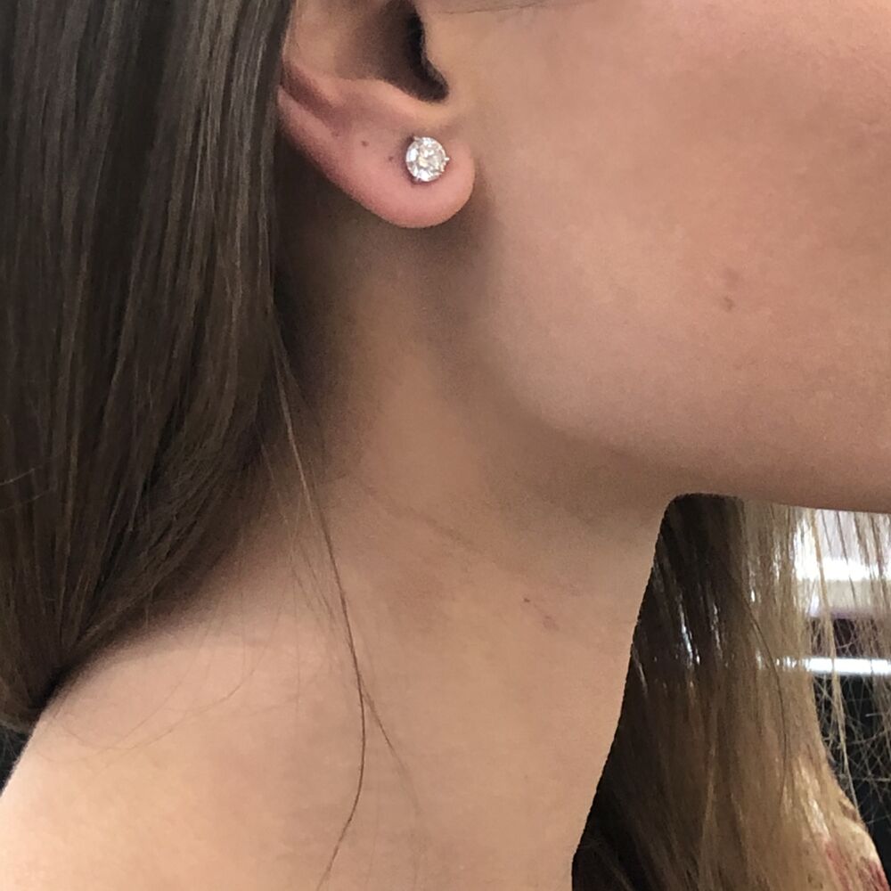 Image 2 for 2.00tcw SI1 H/J Diamond Studs set in a Platinum Martini Setting