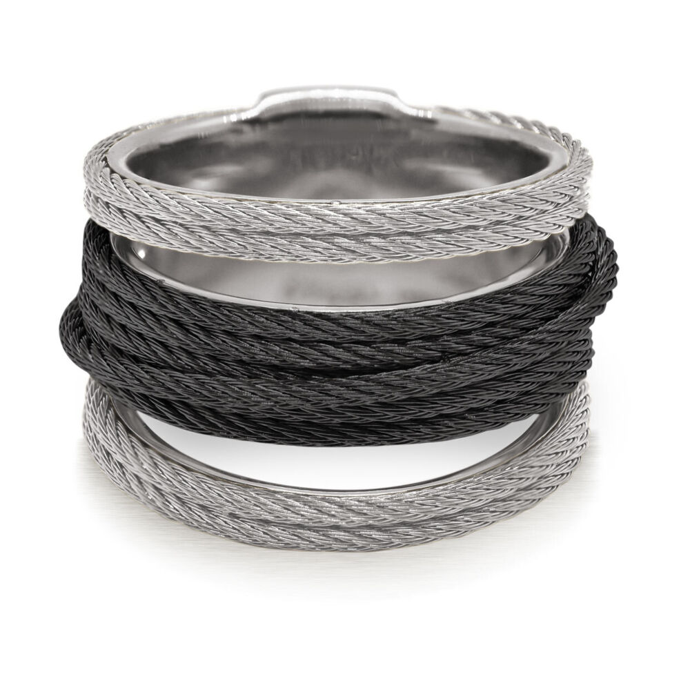 Image 2 for Noir Multi-Cable Separated Stack Ring