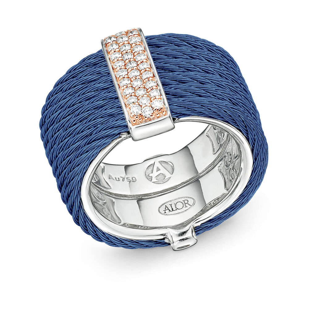 Image 2 for Blueberry Stacked Multi-Cable Ring