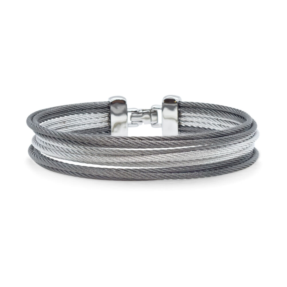 Image 2 for Classique Multi-Strand Stacked Alternating Cable Bangle