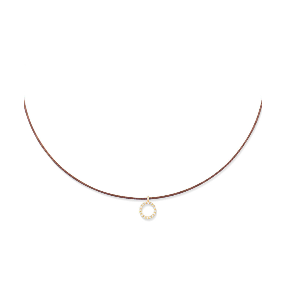 Image 2 for Diamond Halo Charm Cable Necklace