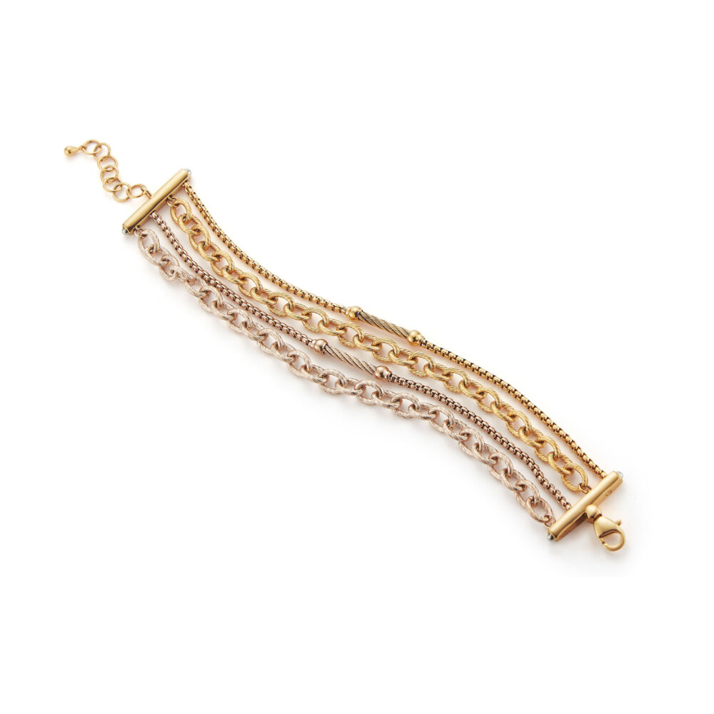 Image 2 for Chain Reaction Two Tone Link Bracelet