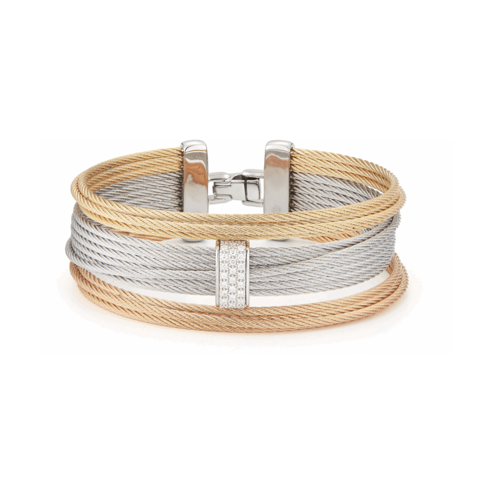 Image 2 for Three Tone Multi-Strand Cable Bangle