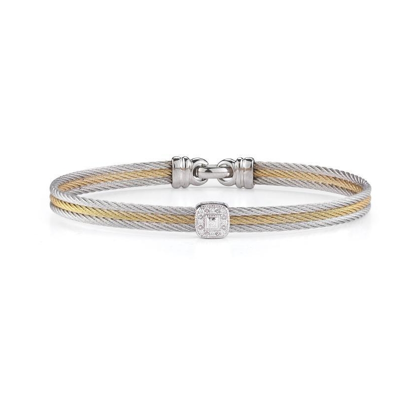 Image 2 for Two Tone Single Squared Station Bangle