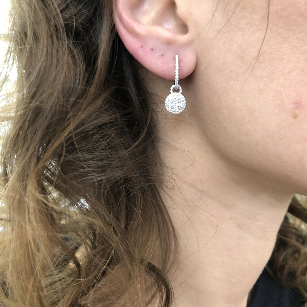 Image 2 for Diamond Cluster Dangle Earring Charms and Hoops