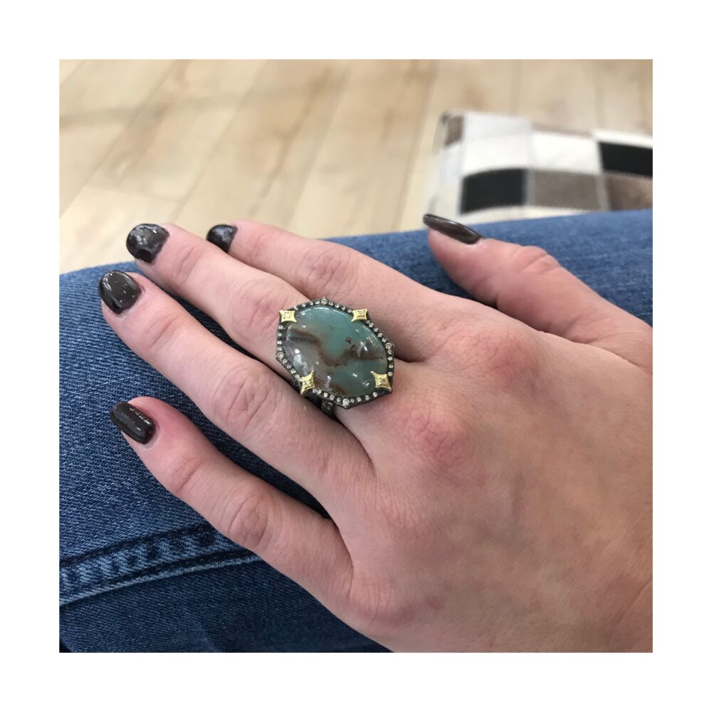Image 2 for Aquaprase Cabochon Ring