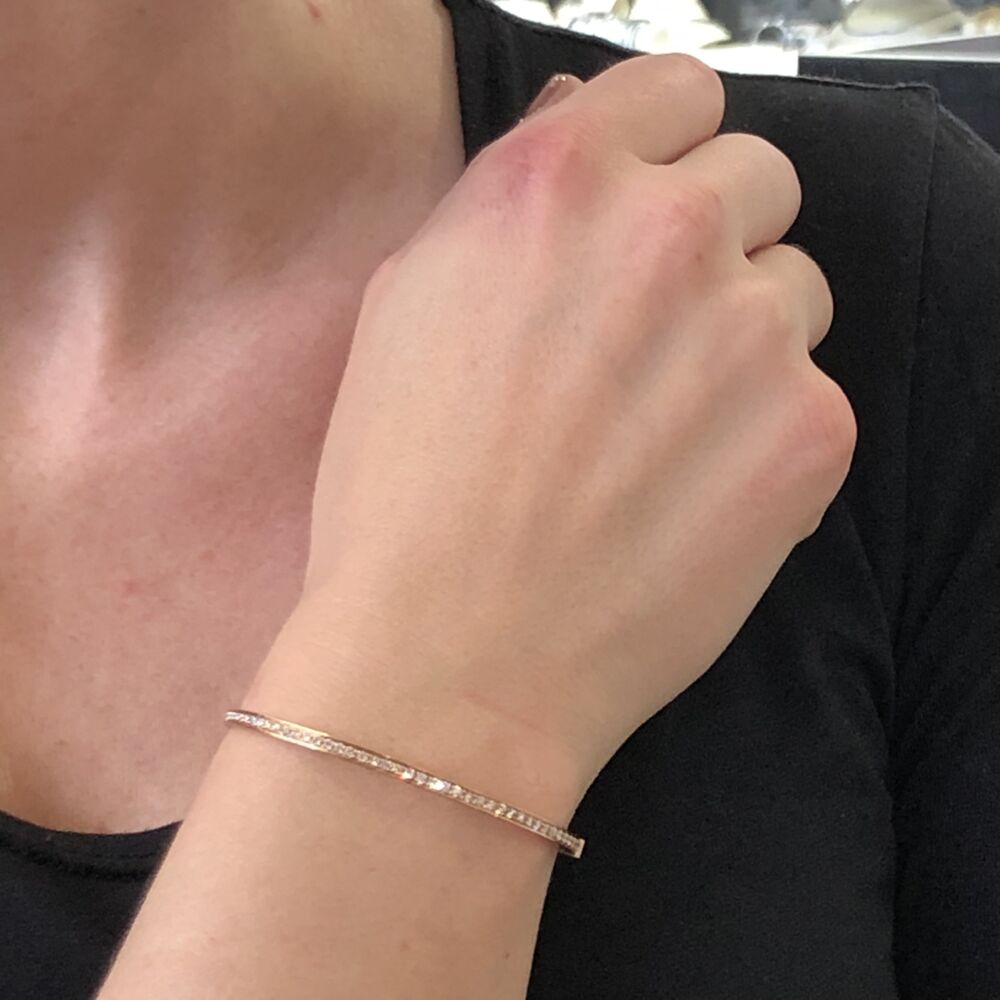 Image 2 for Rose Gold Diamond Eternity Bracelet
