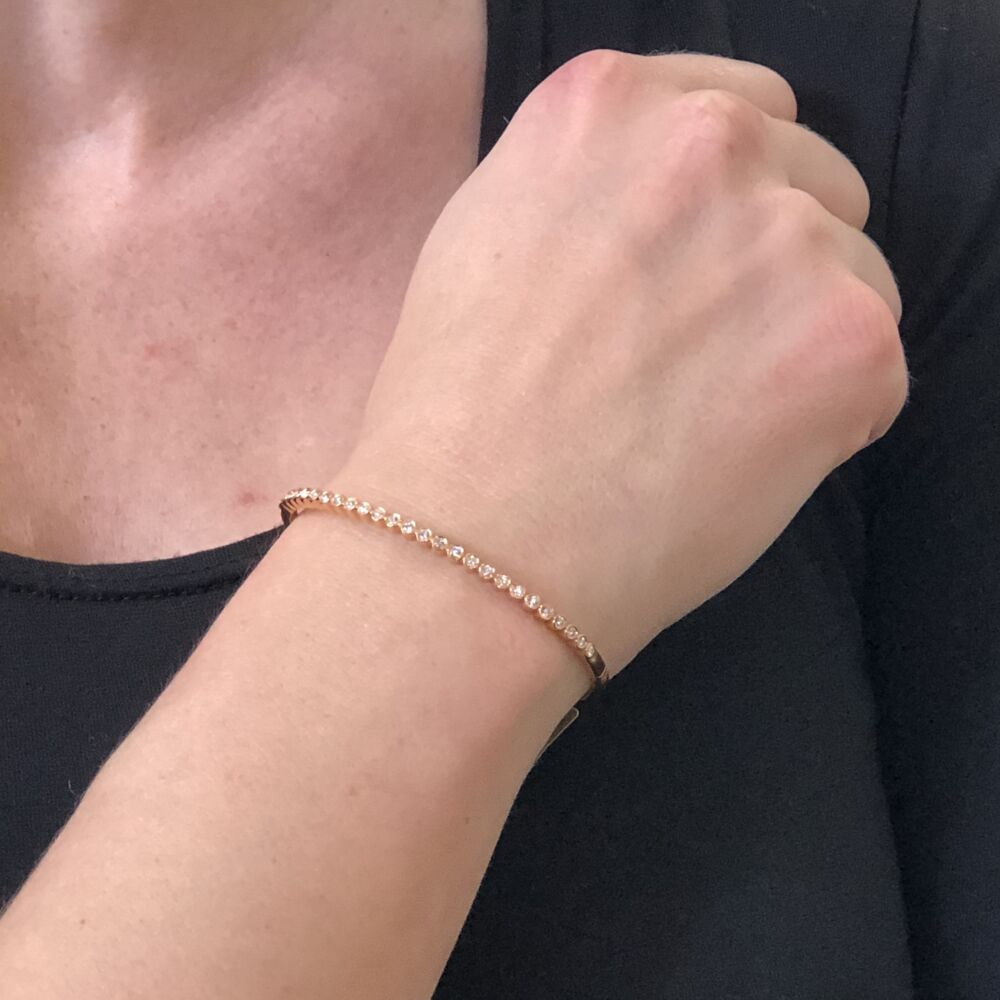 Image 2 for 18k Rose Gold Diamond Bezel Set Bracelet