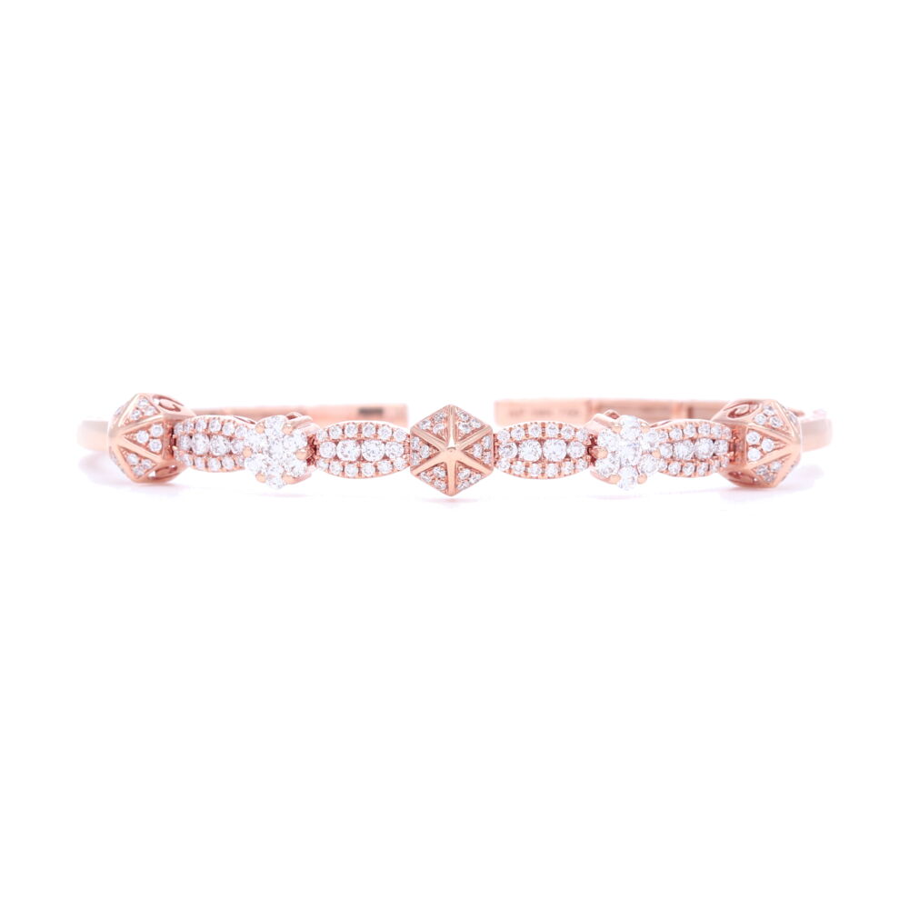 Image 2 for 18k Diamond Pyramid Flexible Bracelet