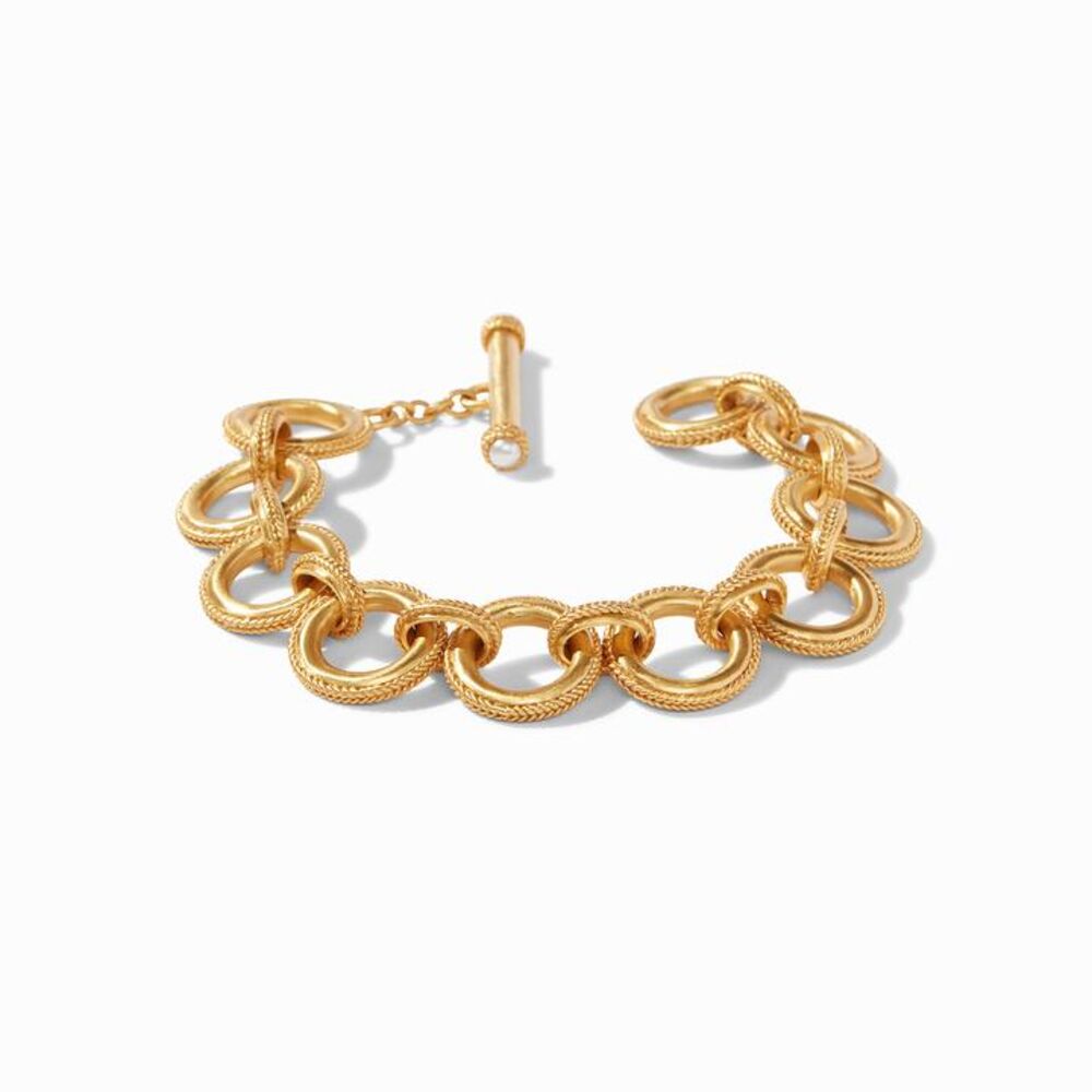 Verona link Bracelet set in 24k gold plate over nickel free brass. Verona Bracelet