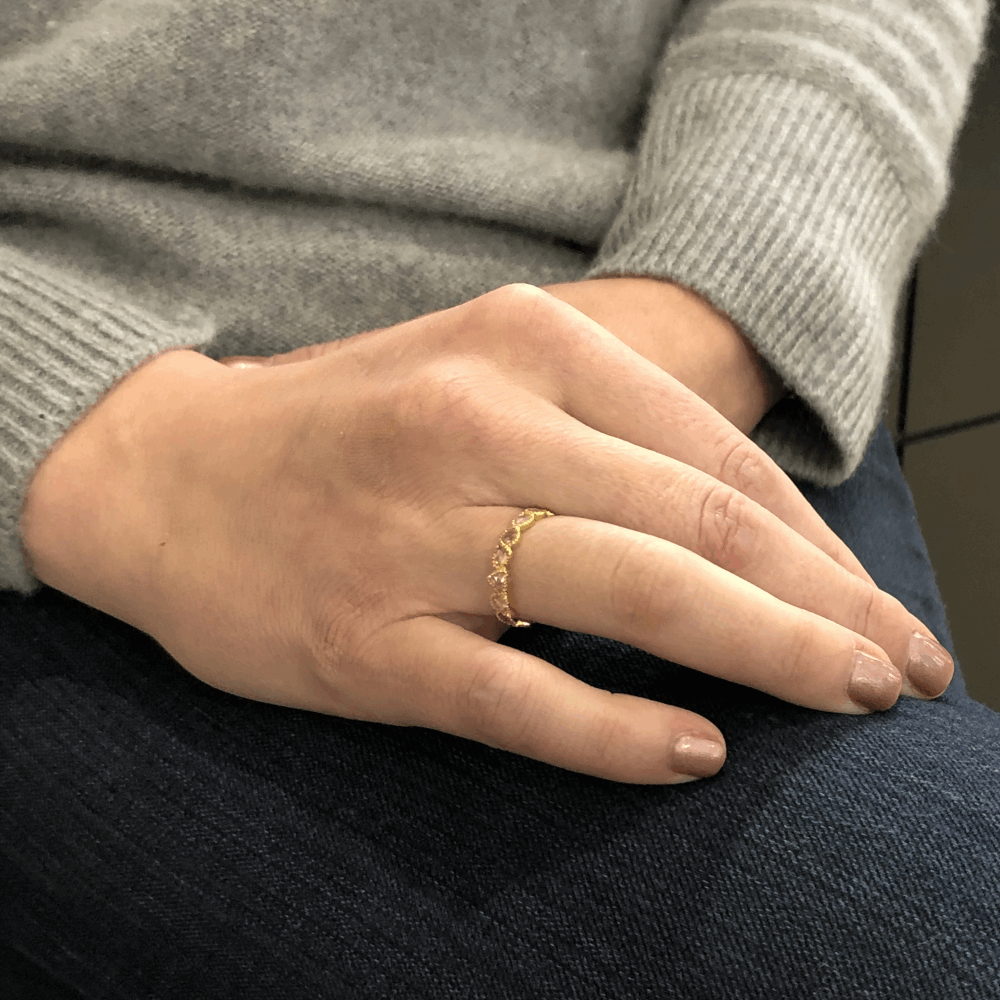 Image 2 for "Maya" Rough Cut Bezel Set Diamond Stack Ring