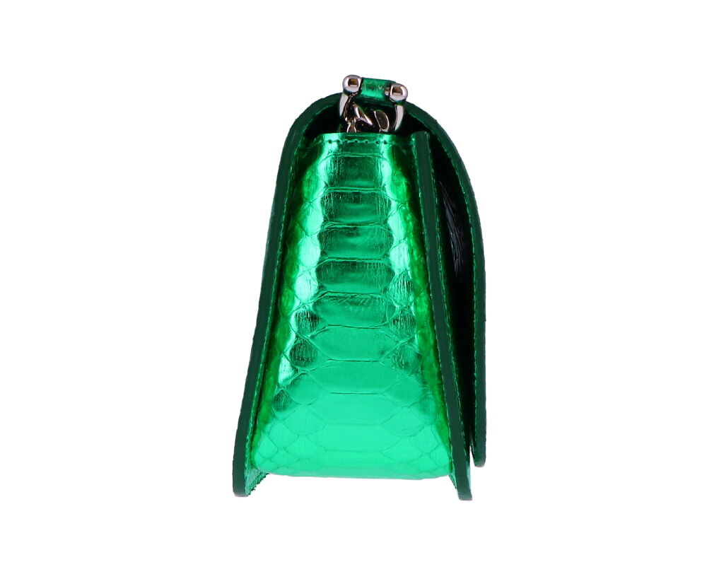 Image 2 for Emerald Green Python Chain Bag