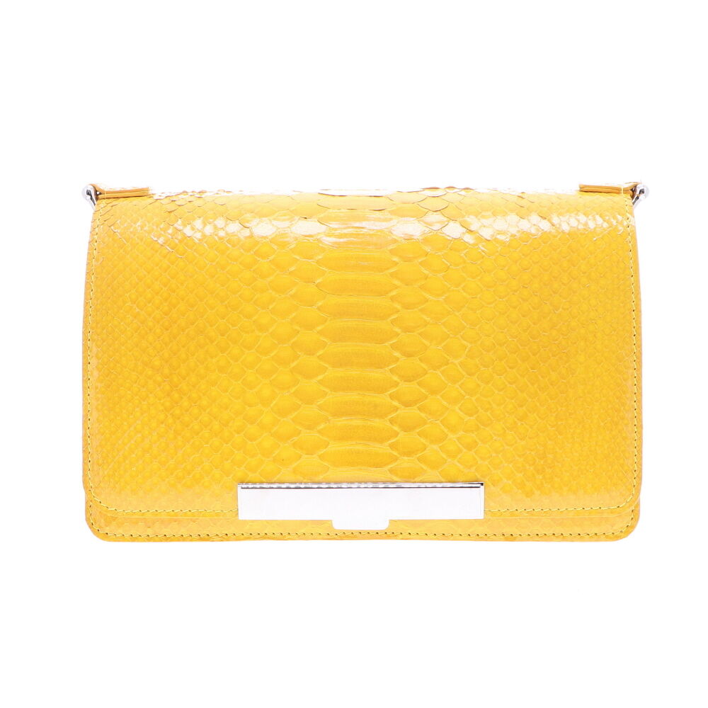 LaNae’s Chain Bag is an over the shoulder, crossbody chain bag made from genuine Python leather. Proudly handcrafted in the United States by 3rd generation artisans, all edges are hand painted, the interior is lined with garment quality suede and is detailed with Italian palladium hardware. Each luxury bag is one of a kind and especially made for you to stand out against the crowd! Contact the store for additional photos. Electric Yellow Python Chain Bag