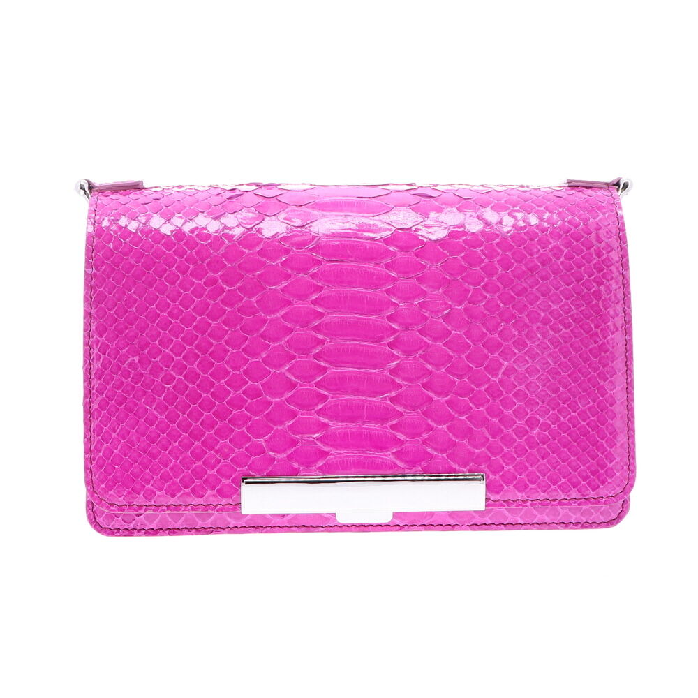 LaNae’s Chain Bag is an over the shoulder, crossbody chain bag made from genuine Python leather. Proudly handcrafted in the United States by 3rd generation artisans, all edges are hand painted, the interior is lined with garment quality suede and is detailed with Italian palladium hardware. Each luxury bag is one of a kind and especially made for you to stand out against the crowd! Contact the store for additional photos. Electric Pink Python Chain Bag
