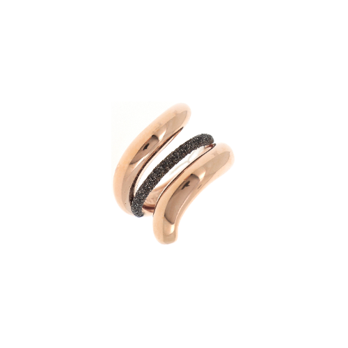Small Metal Snake Ring w/Polvere Accent Rose Gold Dark Brown Polvere Small Metal Snake Ring w/Polvere Accent Rose Gold Dark Brown Polvere