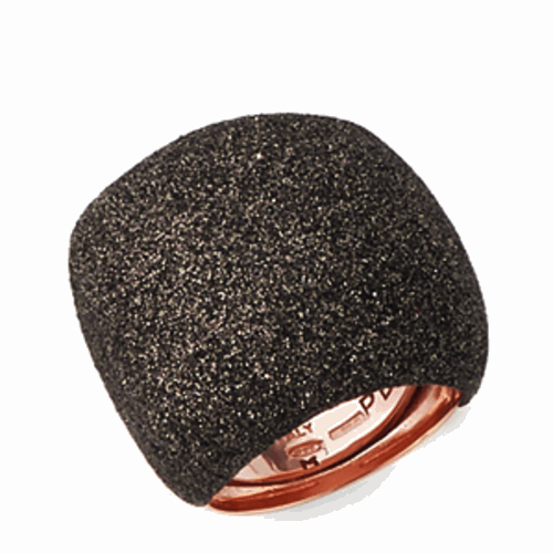 Large Pillow Ring Rose Gold Dark Brown Polvere Large Pillow Ring Rose Gold Dark Brown Polvere