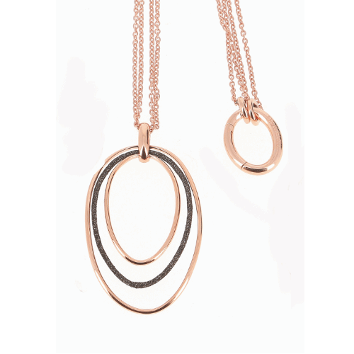 This Polvere Tri Hoop Pendant Necklace by Pesavento is truly unique. This gorgeous 18k rose gold necklace is the perfect necklace for every fashionista! Whether running errands or going out for a night on the town, this necklace is great for all occasions! Polvere Tri Hoop Pendant Necklace Rose Gold Dark Brown Polvere