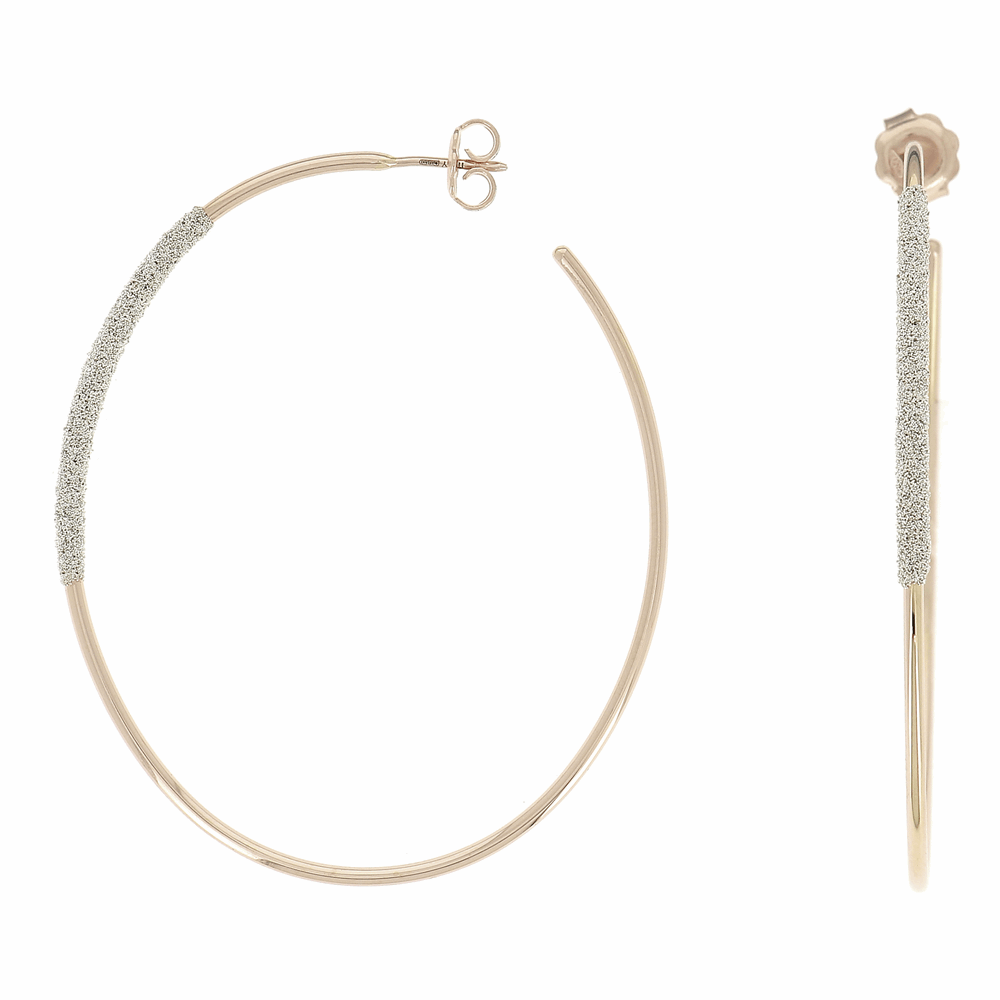Thin Diamanti Large Oval Earrings 18k Rose Gold Champagne Diamond Dust Thin Diamanti Large Oval Earrings 18k Rose Gold Champagne Diamond Dust