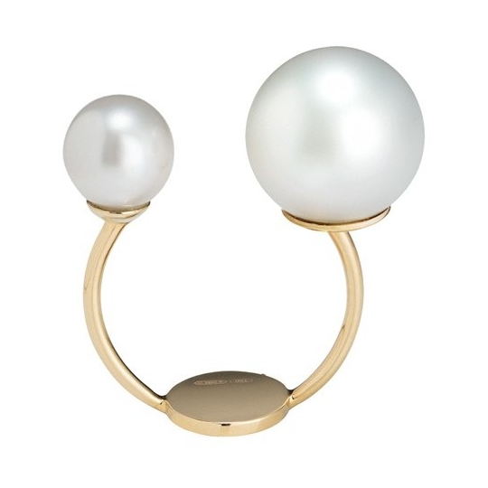 Double Pearl Ring White South Sea Pearls 8-9mm, 9-10mm Double Pearl Ring White South Sea Pearls 8-9mm, 9-10mm