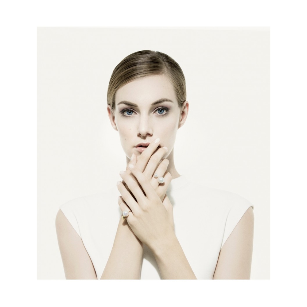 Image 2 for Double Pearl Ring White South Sea Pearls 8-9mm, 9-10mm