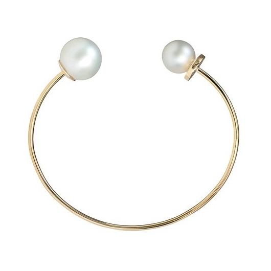 Double Pearl Cuff Bracelet 18K Yellow Gold White south Sea Pearl 9-10mm, 11-12mm Double Pearl Cuff Bracelet 18K Yellow Gold White south Sea Pearl 9-10mm, 11-12mm